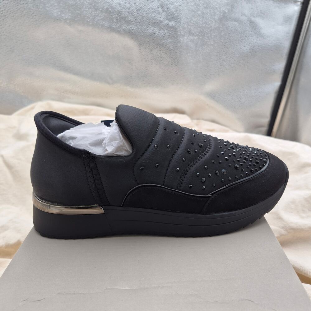 NEW Kenneth Cole Reaction Cameron Easy ON Puff Sneaker Black Neoprene size 5.5